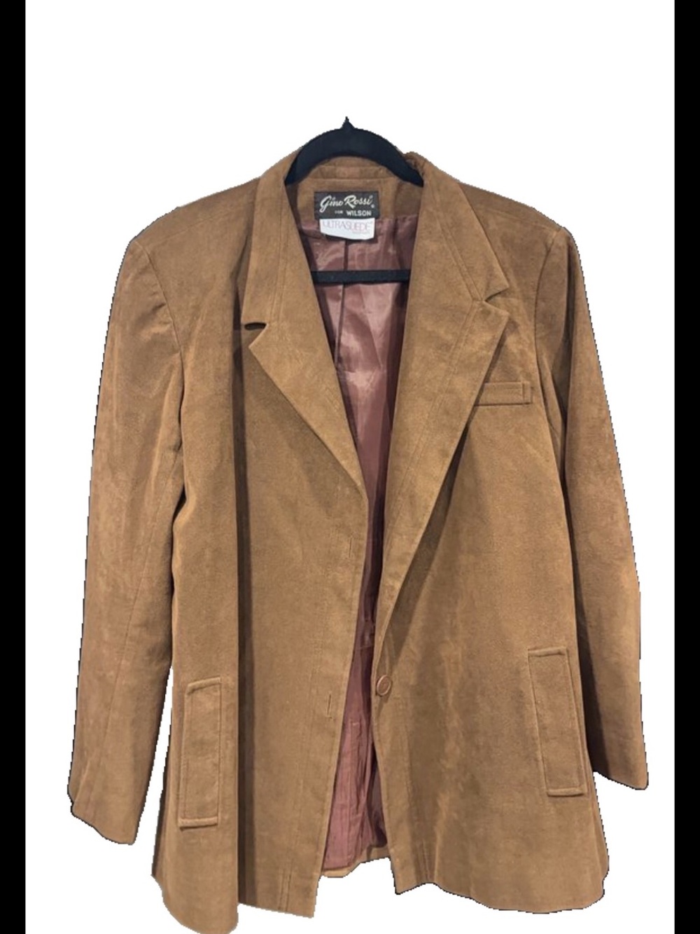 Gino Rossi by Wilson Vintage women’s Tan UltraSuede Blazer Jacket size 14
